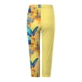 thumbnail image 5 of Mnuaqn Capri Leggings for Women High Waist Elastic Breathable Plus Size Yoga Pants with Pockets for Workout or Casual Wear (S, Light Yellow), 5 of 6