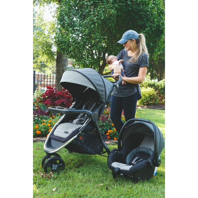 Monbebe Edge Travel System Stroller and Rear Facing Infant Car Seat Pinstripe Walmart