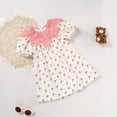 thumbnail image 4 of ZEHJUHAN Toddler Girls' Cute Floral Print Dress, All-Over Pattern Bubble Sleeve A-Line Princess Dress Pink，18-24M, 4 of 11