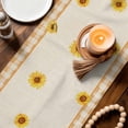 thumbnail image 3 of Sunflower Gnomes Table Runner 72 Inches, Summer Botanical Bee Yellow Plaid Rustic Bed Runner Dresser Scarves Tabletop for Indoor Outdoor Parties/Ceremony/Banquet, 18" x 72", 3 of 9