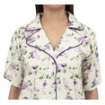 thumbnail image 5 of Bimba Women Purple Floral Print Short Sleeve Sleepshirt Nightwear With Pockets - 26, 5 of 5