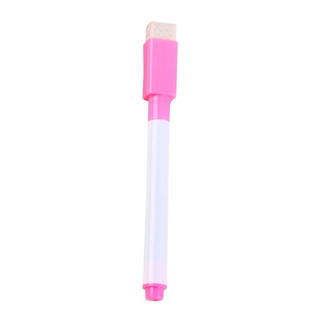 Methold Pizarra de aula escolar colorida, pluma borrable para niños, papelería, regalo, marcador con borrador Suministros de escritura y corrección rosa negro