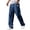 40# Navy, variant on Mens Pants Casual Loose Hemp Drawstring Elastic Waist Trousers Lightweight Wide Leg Linen Pant with Pocket Brown XL