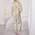 thumbnail image 6 of Goofa Simple Drawing Printed Women’s 2 Piece Pajama Set Super,Pajamas Women's Long Sleeve Sleepwear Soft Button Down Loungewear Pjs Lounge Set Nightwear-Small, 6 of 9