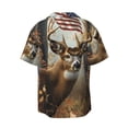 thumbnail image 5 of KLL American Wildlife Deer Forest Print Men's Shirt Short Sleeve Button Down Summer Cuba Beach Shirts- Large, 5 of 5