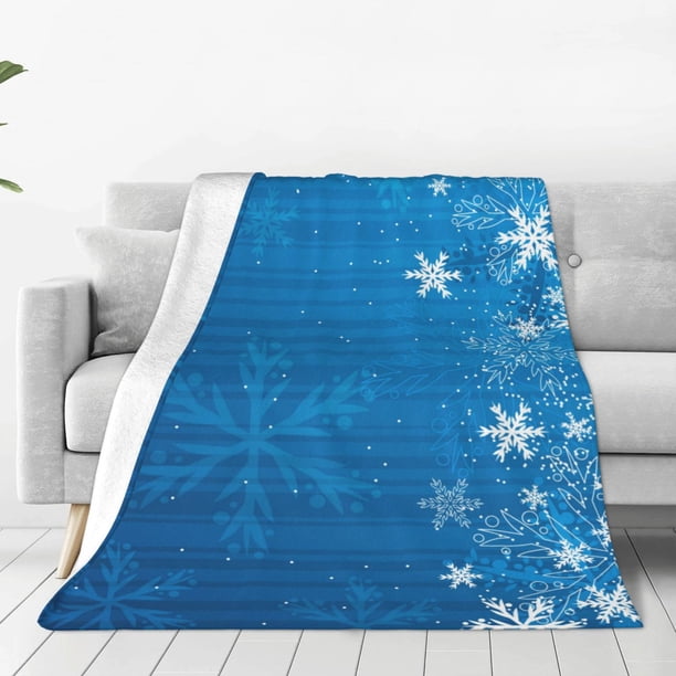 Balery Blue Christmas Manta de Felpa Suave y Acogedora – Cobija de Franela Aterciopelada para Cama, Lavable y Cálida para Sofá, Mascotas, Transpirable-50"x40"