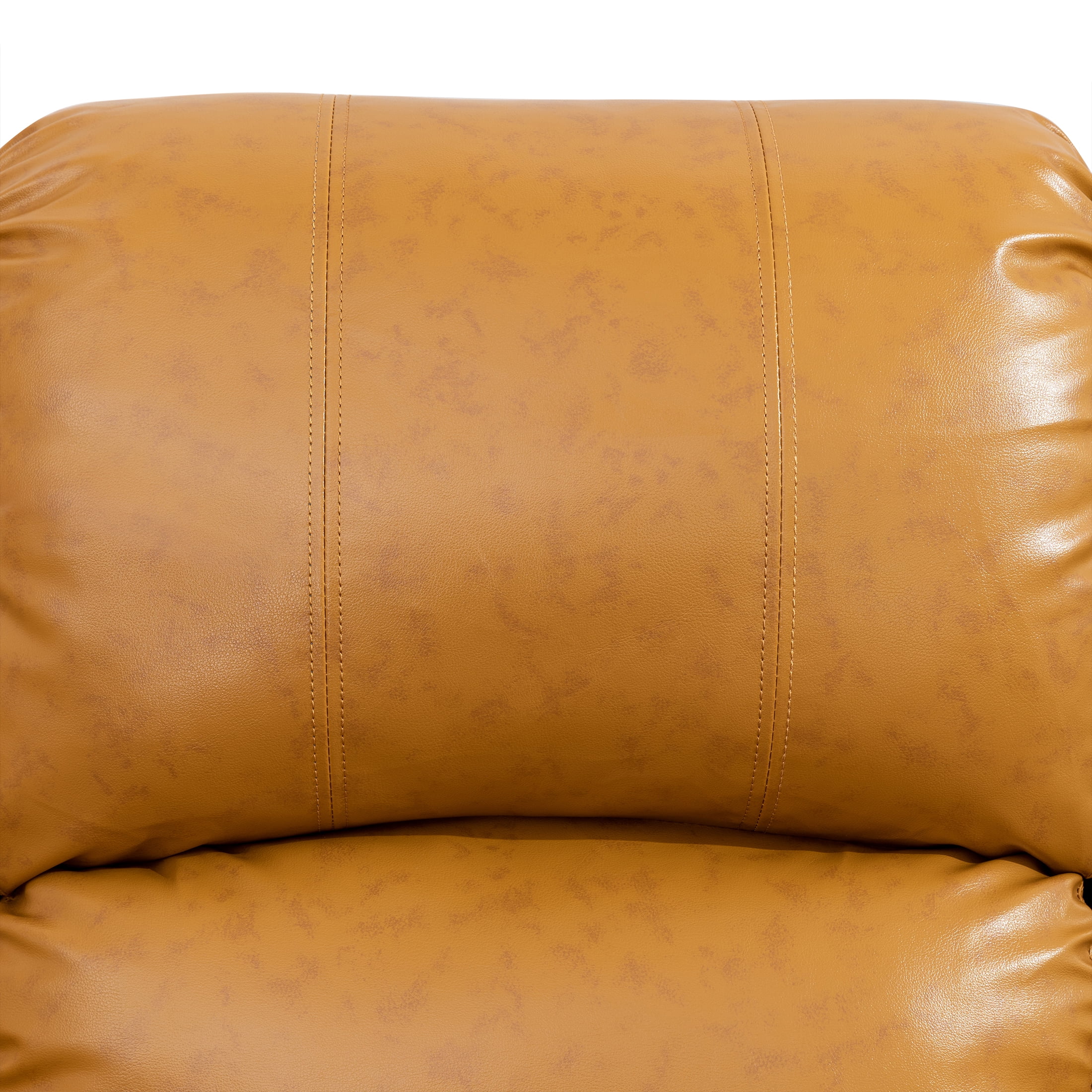AUKFA 3 Seats Recliner Sofa Chair, Home Theater Sofa with Flipped Backrest and Cupholder, Yellow