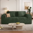 thumbnail image 2 of Hawsaiy 75" Corduroy Loveseat Sofa with Wide Armrests & Removable Pillows, No Assembly Foam Couch, Vacuum Packed, High-Density Support,Green, 2 of 12