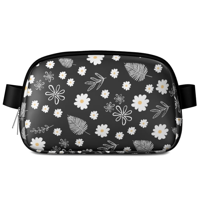 Sac Banane Imprimé Fleur Sauvage - Sac Ceinture Floral Inspiré de la Nature Imperméable pour Randonnée