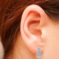 thumbnail image 4 of Halo Jewelers 10k White Gold 0.50 Carat (ctw) Round Cut White Natural Diamond Ladies Cluster Hoop Earrings For Women | H-I Color, I2 Clarity, 1/2 CT, 4 of 6