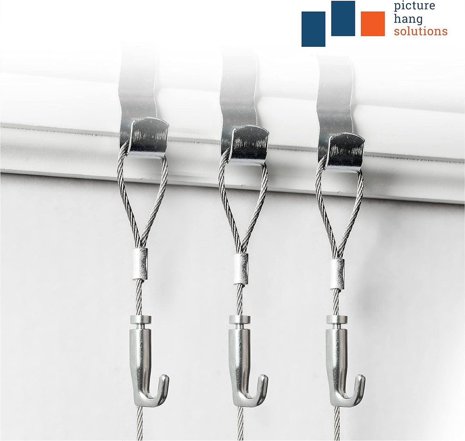 Picture Hang Solutions - Adjustable Art Hanger for Steel Wire Cables - Gallery Hanging System (10 pieces per pack)