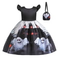 thumbnail image 2 of EnJoCho Girls Halloween Print Flutter Sleeve Puffy Gown Par𝗍y Pageant Dresses with Bag for Toddler Child Dress Celebration 𝖳𝗋𝗂𝖼𝗄 𝗈𝗋 𝖳𝗋𝖾𝖺𝗍 Photo Dress Holiday, 2 of 9