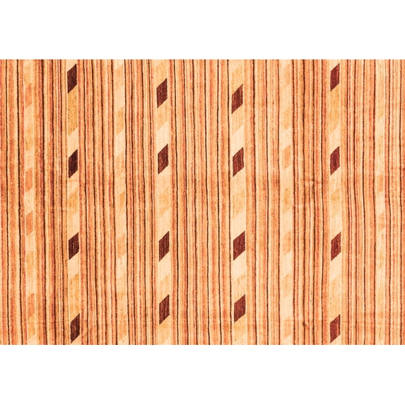 Ahgly Company Indoor Rectangle Oriental Orange Modern Area Rugs, 8' x 10'