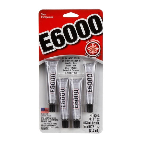 Eclectic E6000 Mini Tubes Multipurpose Craft Glue: 4 pieces by Eclectic Products Inc.