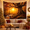 thumbnail image 3 of Sunlit Ancient Tree in Autumn Forest Stream, Serene Digital Art for Nature Lovers, Scenic Forest Art, Thanksgiving Gift, Tapestry Wall Hanging for Living Room and Bedroom, 3 of 7