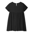 thumbnail image 4 of ZACPNCV Girls' Cotton Short Sleeve Dresses Casual Sundress Black 7-8 Years, 4 of 9