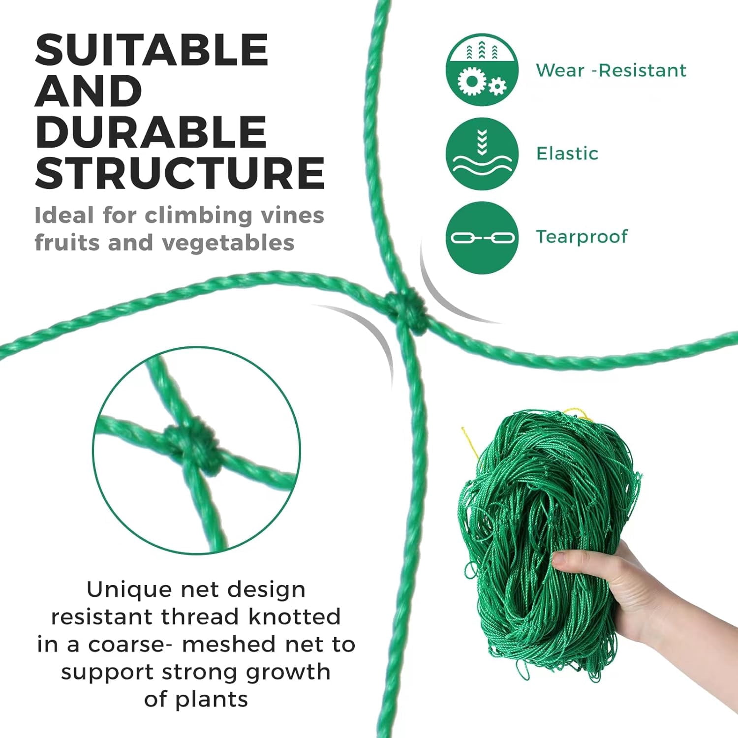 Trellis Netting for Climbing Plants, 2 Pack 5.9 ft x 16.4 ft Heavy Duty Garden Trellis Netting for Cucumber, Vine, Tomato, Plants Trellis Net for Climbing Vine Plants Fruits & Vegetables