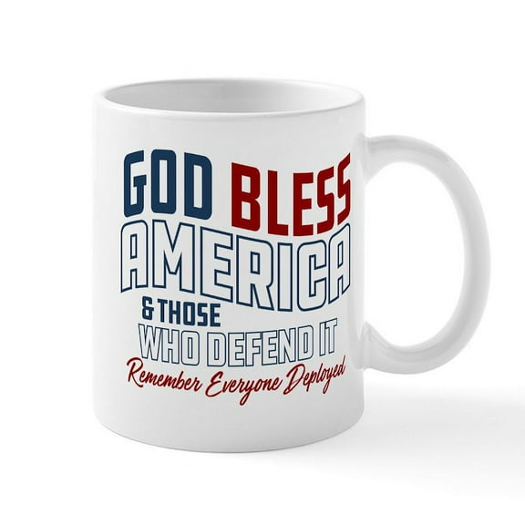 CafePress - Army God Bless America - 11 oz Ceramic Mug - Novelty Coffee Tea Cup