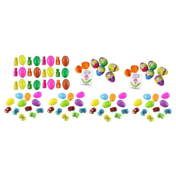 48 Piece Pre-Filled Easter Eggs with Toys - Egg Filler - Small Novelty Prize Toy - Party Favors - Gift - Bulk 4 Dozen