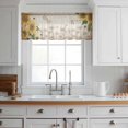 thumbnail image 3 of Sunflowers Valance Curtains for Kitchen/Living Room/Bathroom/Bedroom Window, Rod Pocket Small Topper Half Short Window Curtains Voile Sheer Scarf, Vintage Yellow Floral Farm Butterfly 42"x18", 3 of 8