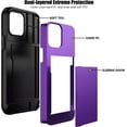 thumbnail image 2 of KOMI for iPhone 13 Pro Max Case with Card Holder[Store 5 Cards] Dual Layer Heavy Duty Shockproof iPhone 13 Pro Max Wallet Case with Hidden Card Slot Storage Case for iPhone 13 Pro Max (Purple), 2 of 5