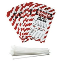 Brady Danger, Do Not Operate Reason, 4 in W x 7 1/2 in H, Polyester 25 PK PLLT4