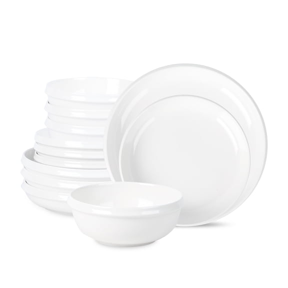 Stone Lain Verso 12-Piece Dinnerware Set Porcelain, White