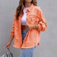 thumbnail image 5 of Siilsaa Jackets for Women Women's Fashion Long-Sleeved Denim Jacket With Burrs And Holes Gifts for Women Orange,XL, 5 of 5