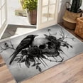 thumbnail image 3 of Gothic Rugs for Bedroom - Skull Rug, 3x5 Rug, Goth Crow Area Rug, Black Rose Floral Washable Non Slip Rugs, Gothic Skeleton Raven Carpet - Home Decor, Gothic Gifts for Women, 3 of 6