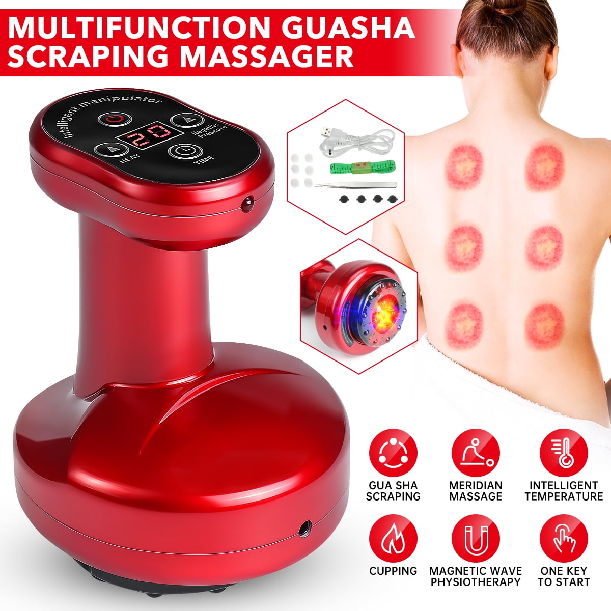 1 Set Electric Guasha Massagegerät Mehrzweck Guasha Device Premium Massager 