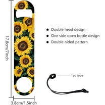 1 pc Sunflower Bar Blade Bottle Opener Beer Bottle Opener 178x38mm/7x1.5" Stainless Steel Bar Bottle Opener Bar Key for Bartender Flat Bottle Opener for Home Bar
