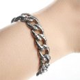 thumbnail image 4 of EOEMY Men Chain 13mm Stainless Steel Bracelet Silver Curb Cuban Link Bangle Wristband-Default, 4 of 4