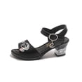 thumbnail image 5 of BOBOGOJP Toddler Dress Shoes Little Girls Heels Flower Girl Sandals Open Toe Big Kid Wedding Party Shoes Black for Size 4, 5 of 6