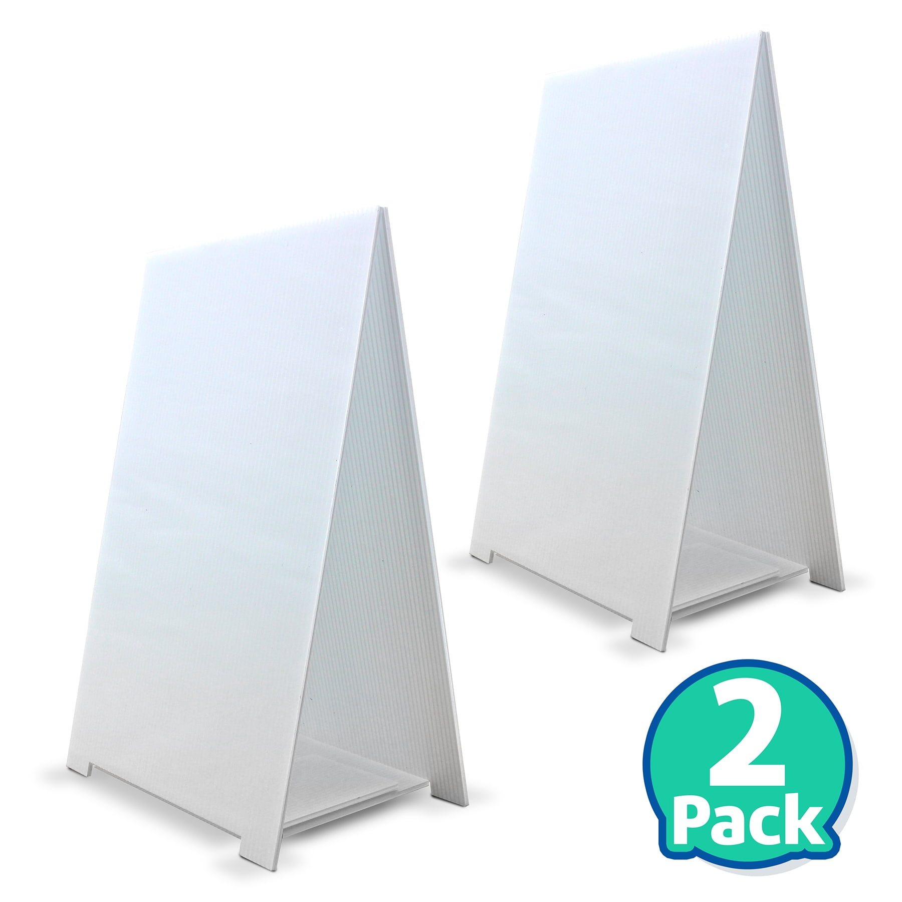 Flipside Products Premium Corrugated Plastic Dry Erase Tabletop Marquee Easel, 11" x 17", Pack of 2