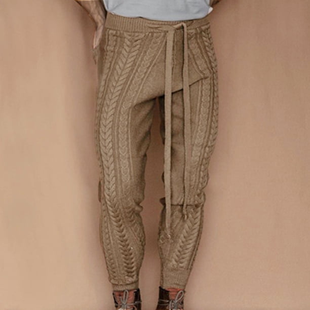 Pantalones deportivos casuales con cintura elástica y cordones para hombre