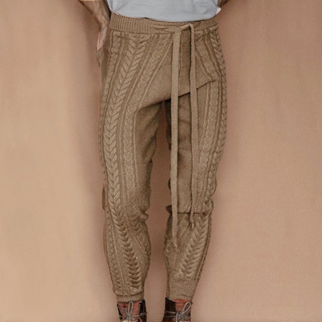 Pantalones deportivos casuales con cintura elástica y cordones para hombre