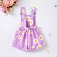 thumbnail image 4 of enyan Newborn Girl Outfits Short Sleeve Romper Overall Dress With Headband Set 0M 3M 6M 12M 18M Summer Newborn Baby Outfits Purple,6-9 Months, 4 of 5