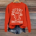 thumbnail image 2 of De Sudadera de Halloween para mujer con estampado divertido de fantasmas Let's Get Sheet Faced Casual Jersey de manga larga, 2 of 5