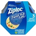 Ziploc Twist 'N Loc Containers, 16 oz. 3 Containers & 3 Lids