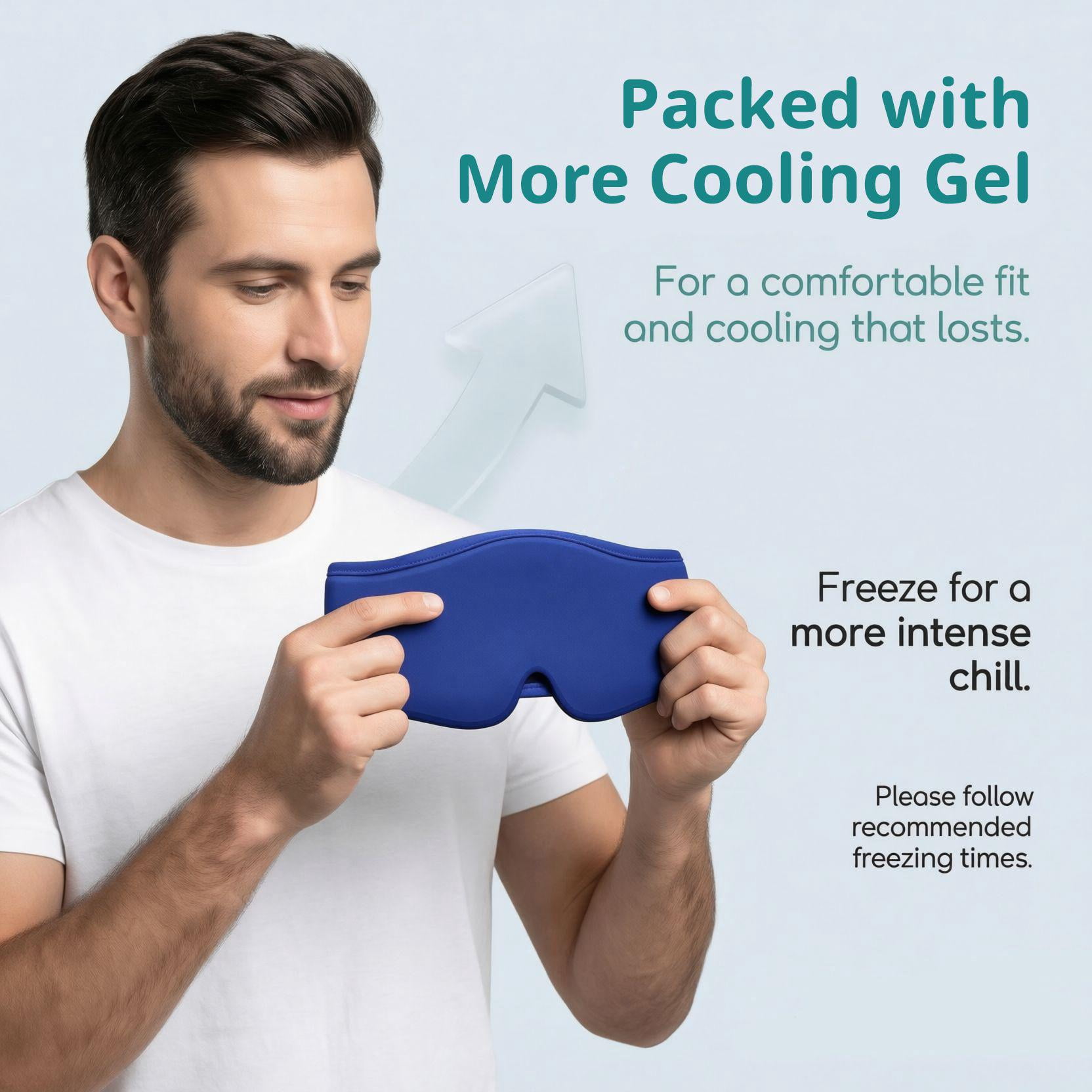 FACEMOON Reusable Gel Eye Mask, Cooling Eye Compress for Puffy Eyes Comfort