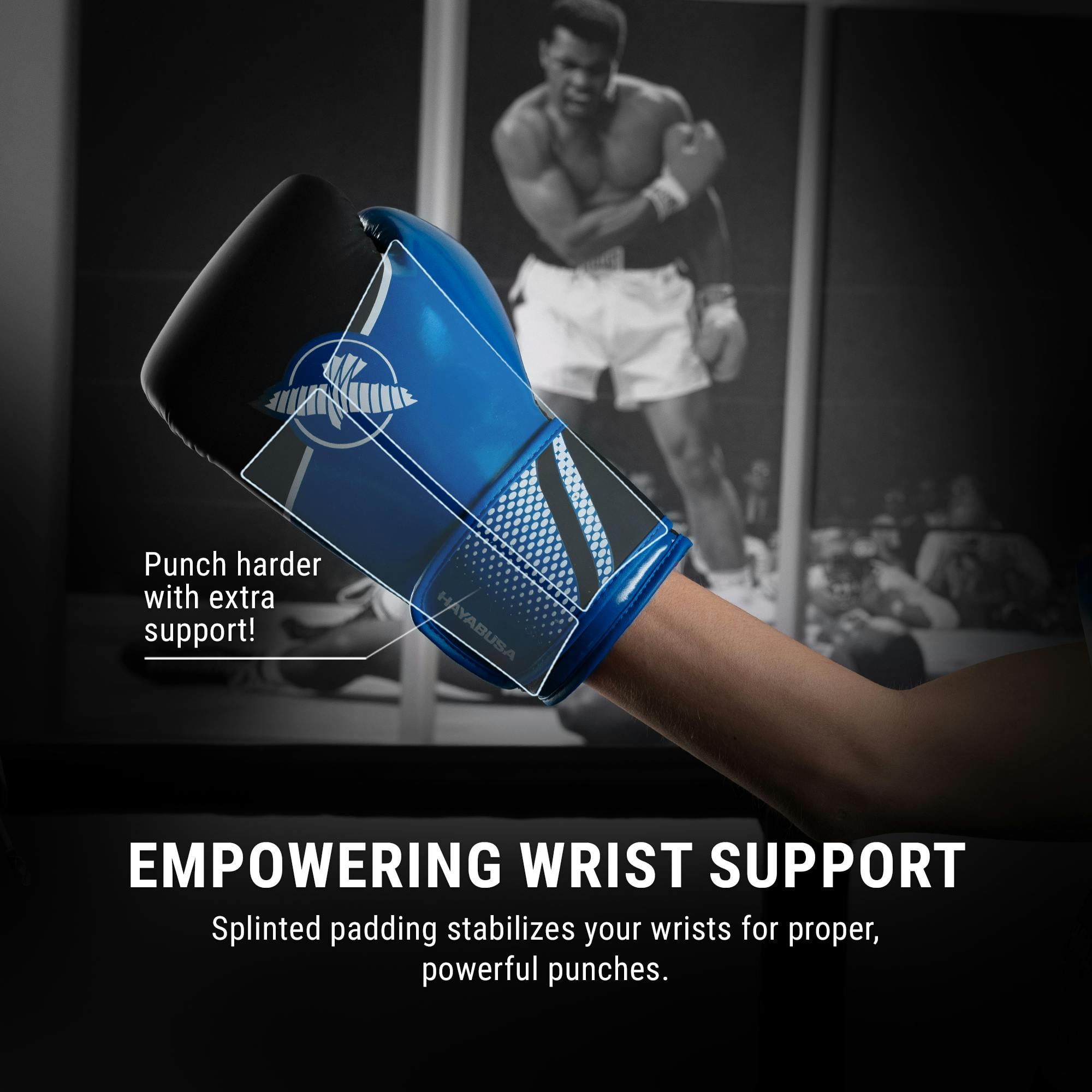 Hayabusa Sport Boxing Gloves - Blue/White, 14oz