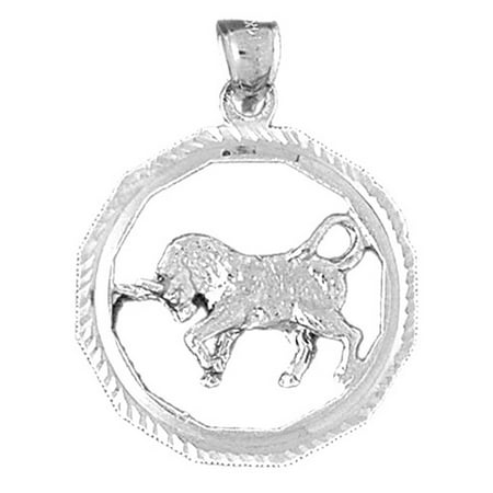 18K White Gold Zodiac - Taurus Pendant - 33 mm