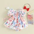 thumbnail image 3 of Okbabeha Baby Girl 4th of July Outfit Stars Puff Sleeve Fourth of July Romper Dress Newborn Independence Day Dresses, 3 of 7