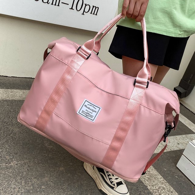Bolsa De Viaje Bolso de lona unisex de moda Bolso de gimnasio con cremallera informal para hombres y mujeres (rosa)