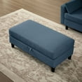 thumbnail image 6 of Pingliang Home Sectional Sofa with 2 Storage Ottomans,L Shaped 4 Seat Sofa Couch with Coffee Table Ottoman,Modern Linen Sofa for Living Room,Apartment,Office,Studio,Blue, 6 of 13
