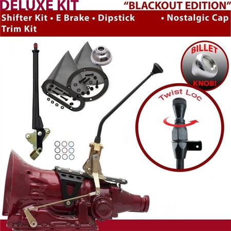 American Shifter AOD Shifter Kit Black 12 in. E Brake Trim Kit Dipstick for F0BB8