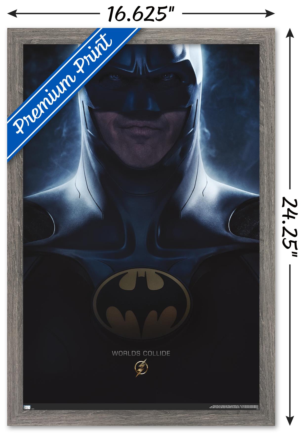 DC Comics Movie The Flash - Batman One Sheet Wall Poster, 14.725" x 22.375" Framed
