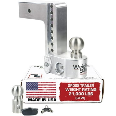 Weigh Safe Adjustable Trailer Hitch Ball Mount - 8" Adjustable Drop Hitch for 3" Receiver - Premium Heavy Duty Aluminum Trailer Tow Hitch with Built in Weight Scale for Anti Sway - 21,000 lbs GTW
