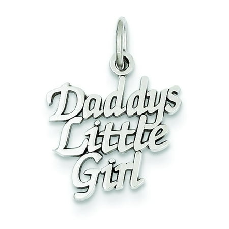 Mommys Little Girl Charm - 14K White Gold Daddy's Little Girl Charm Pendant
