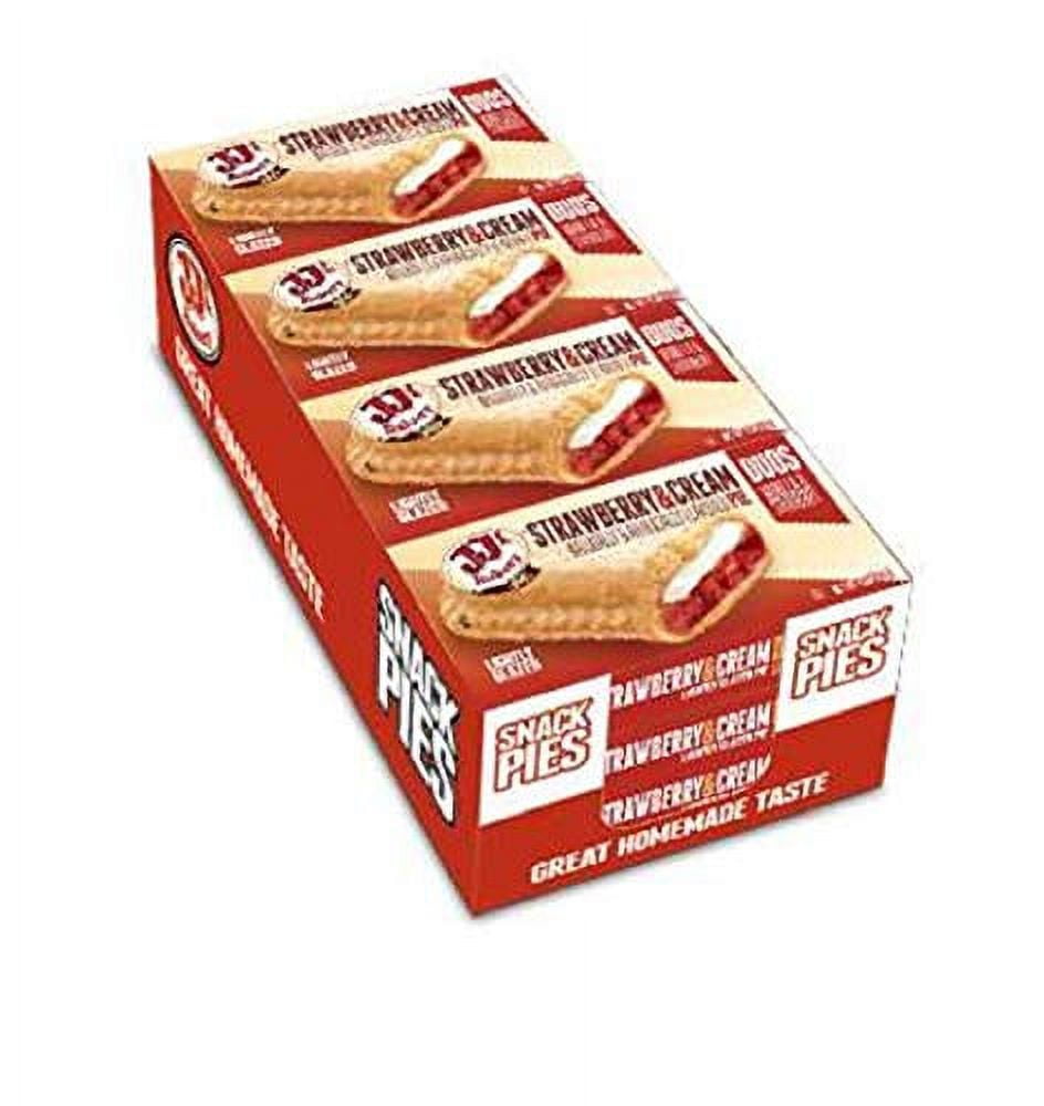 JJ's Bakery Strawberry & Cream Duo Snack Pies, Individually Wrapped, Nut-Free, Kosher Parve, 4 oz, Pack of 12